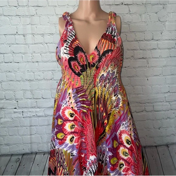 etc. Multicolor long floral dress size S - Picture 2 of 11